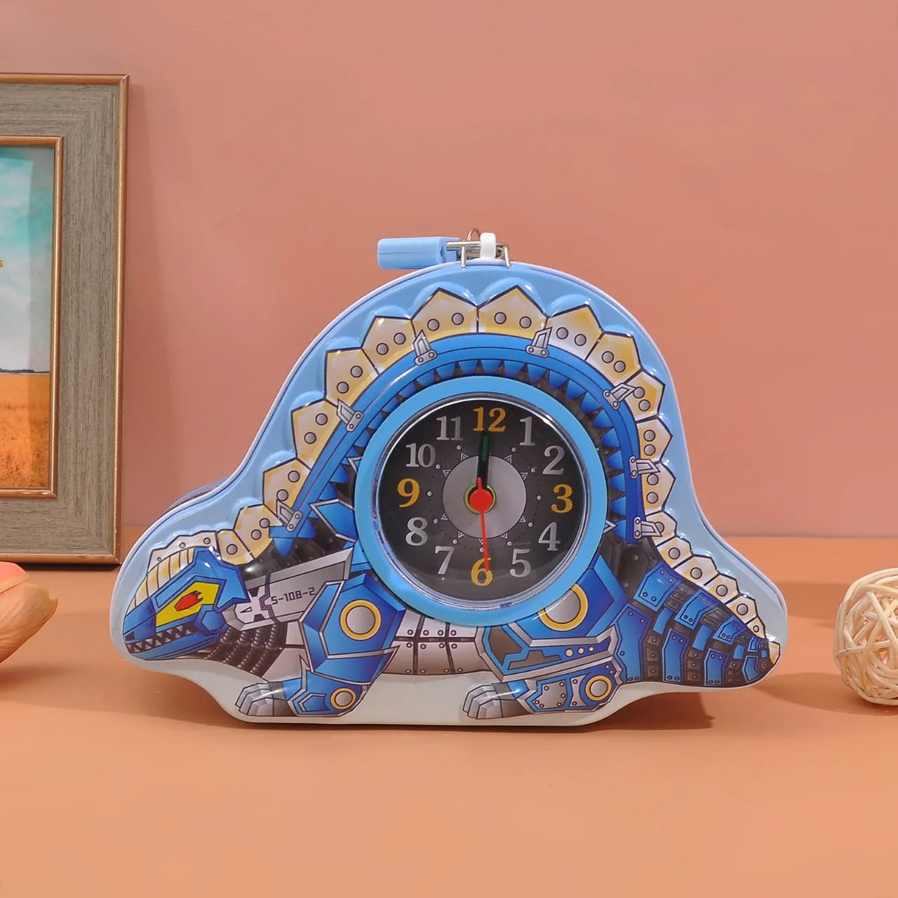 2 in 1  Dino Theme Alarm Clock And Money Bank.