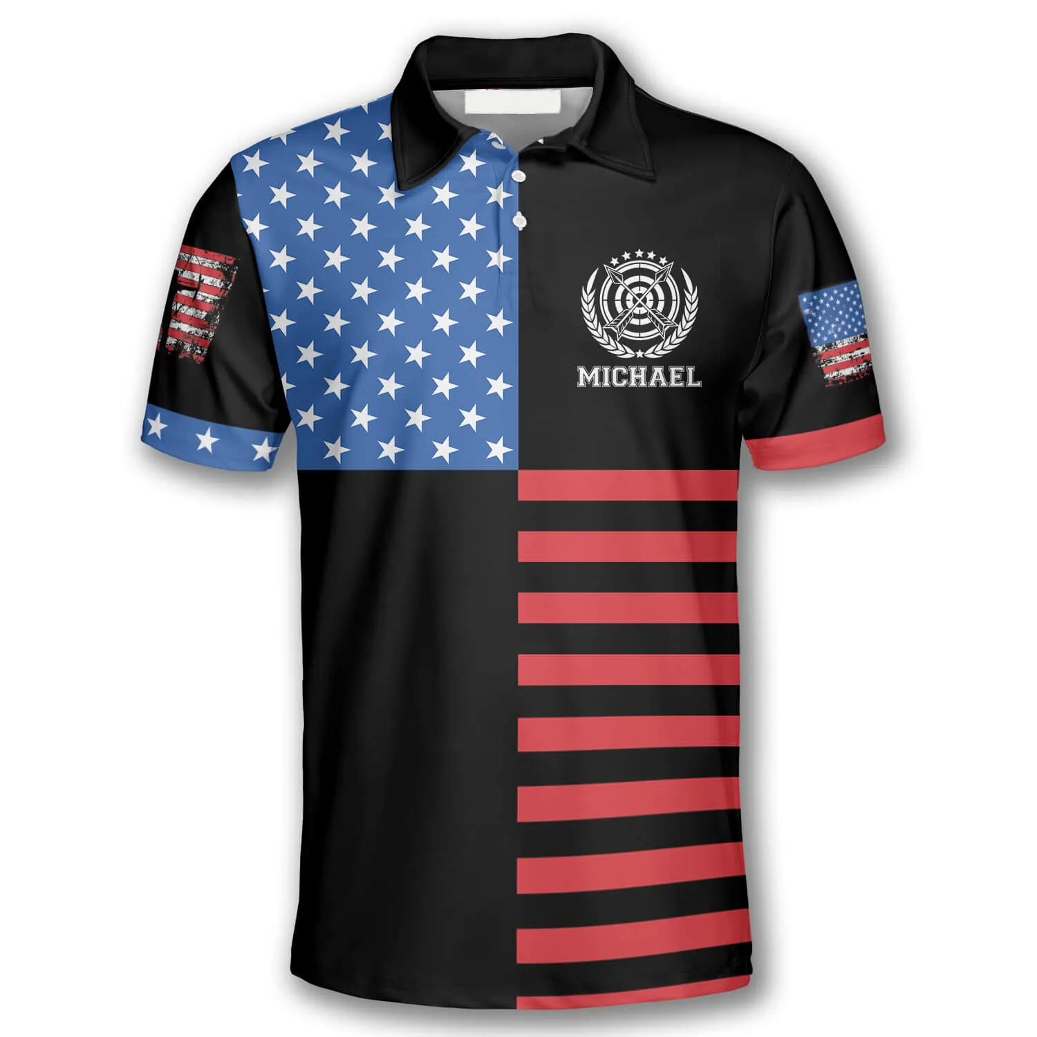 3D All Over Print Archery American Flag Logo Custom Archery Shirts for Men, Archery Shirt, Flag Shirt