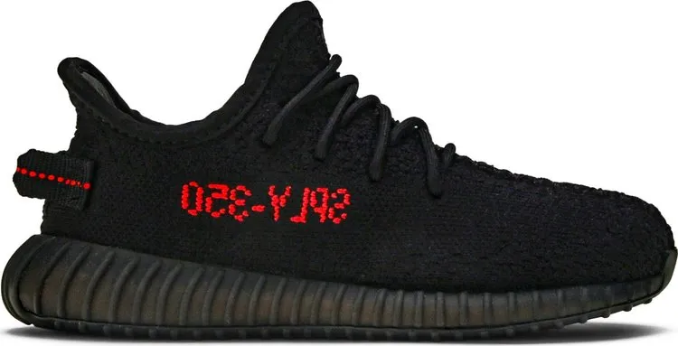 Adidas Yeezy Boost 350 V2 Kids 'Bred' Sneakers, Black