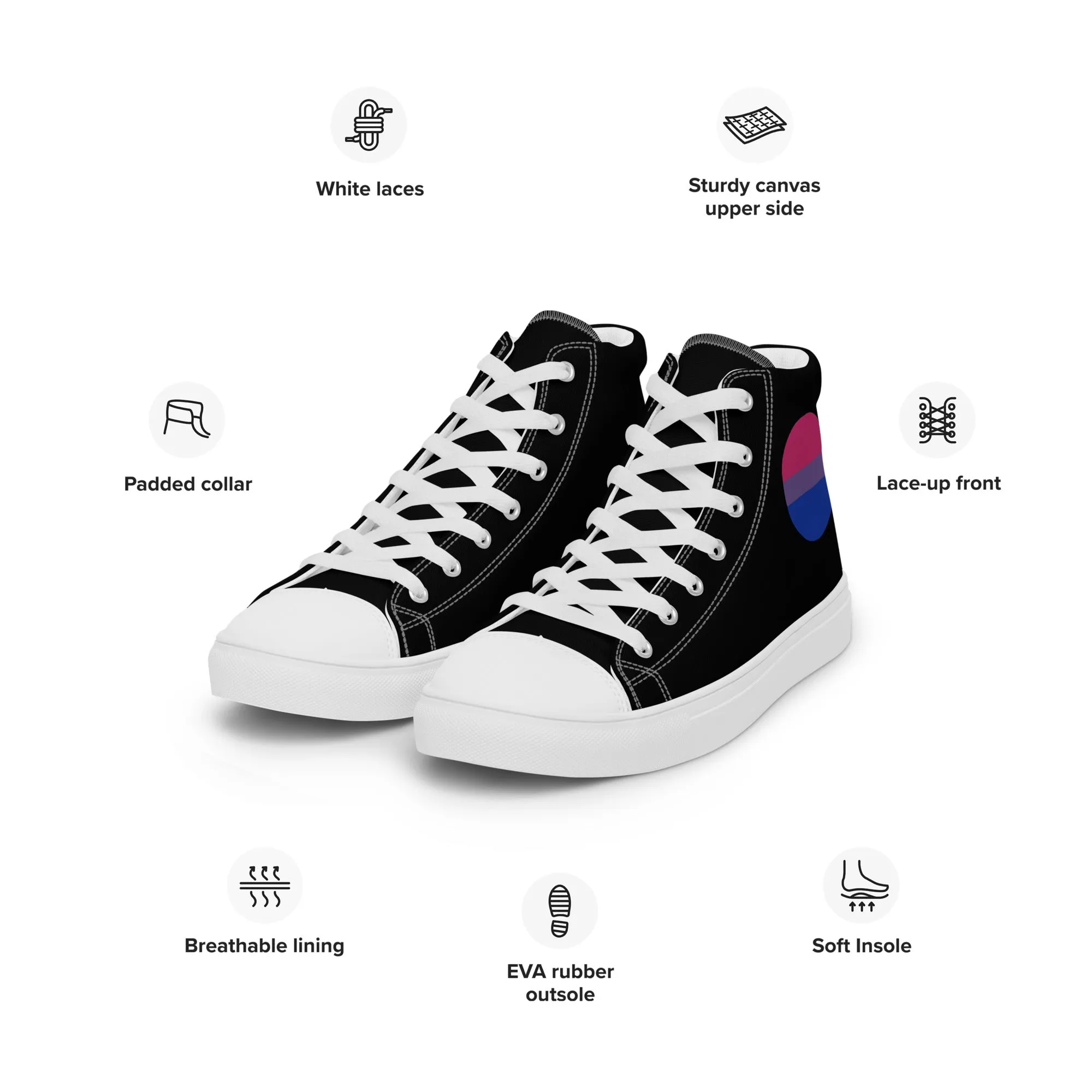 Bisexual Bi Women’s High Top Canvas Athletic Shoes