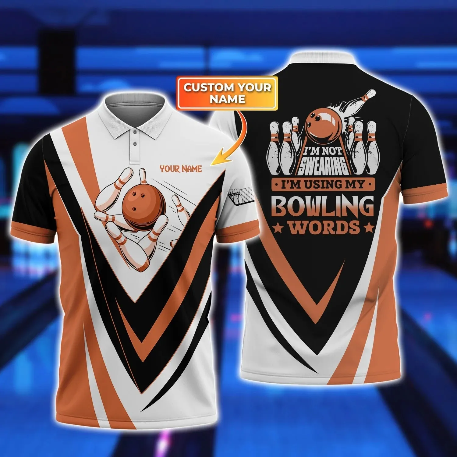 Custom 3D All Over Print Bowling Polo Shirt For Men, I'm Not Swearing My Bowling Word, Bowler Gift