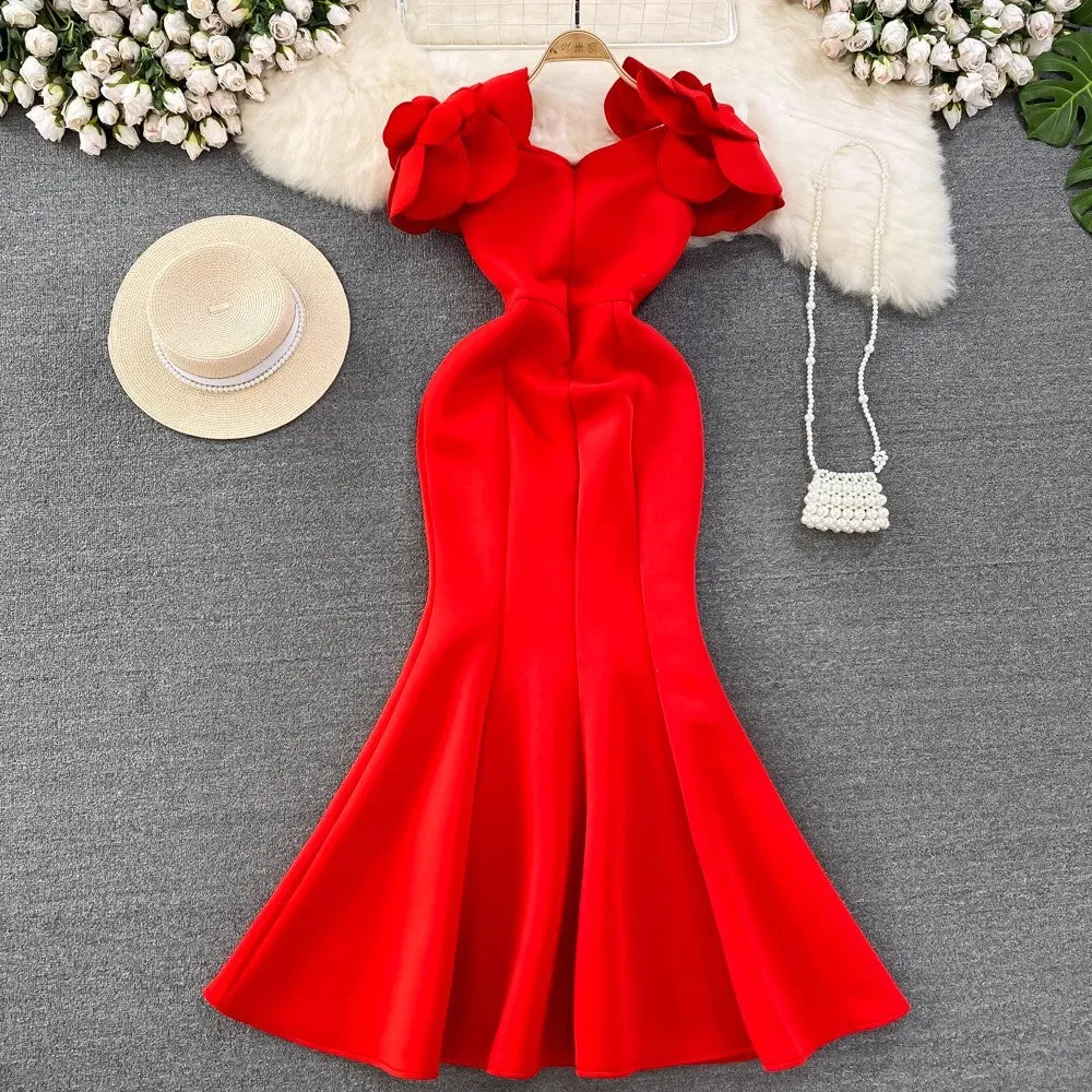 elegant and sexy long red wedding evening dress for women     S4094