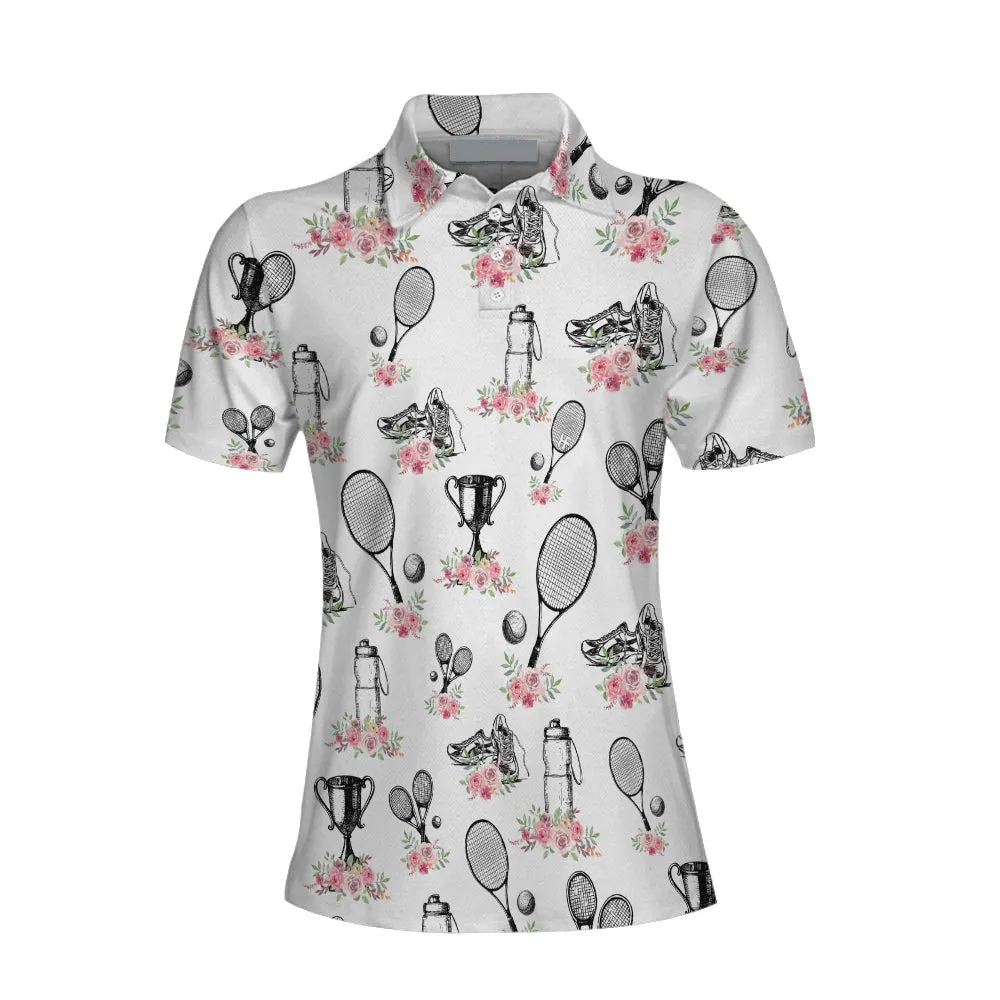 Floral Tennis Player Shirt Short Sleeve Women Polo Shirt Coolspod