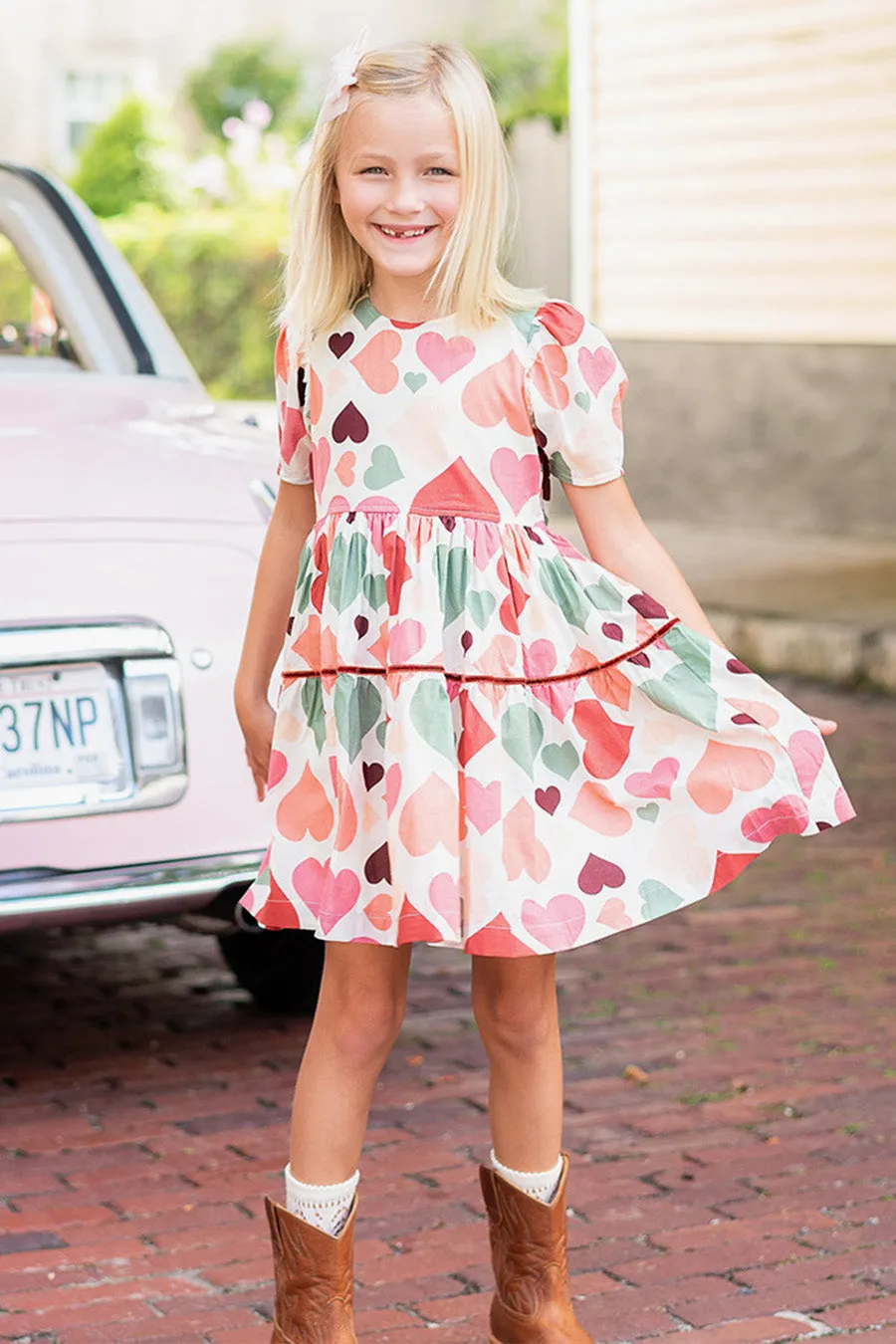 Girls Dress Pink Chicken Julesy