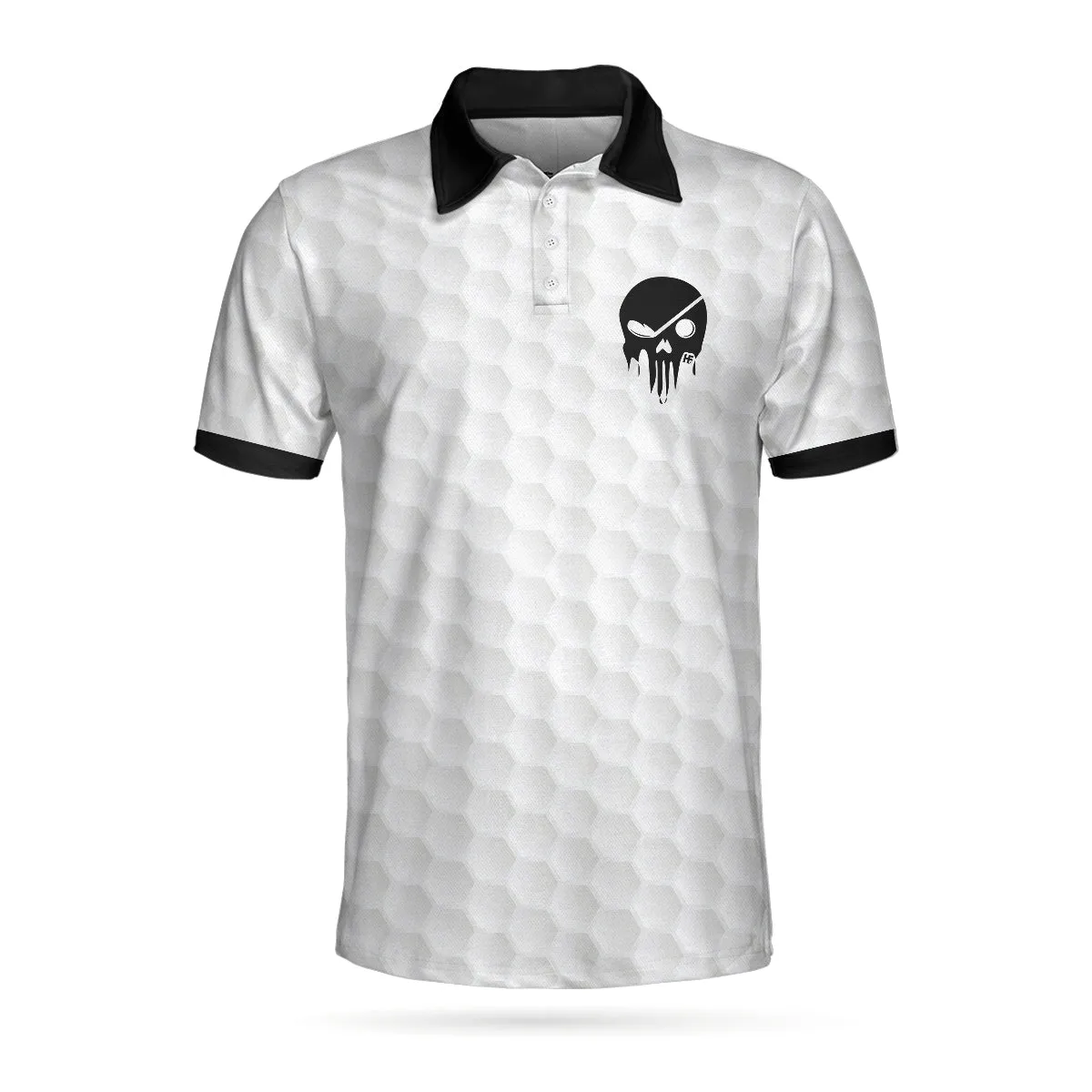 Golf Ball Pattern Skull Polo Shirt, Black And White American Flag Polo Shirt, Best Golf Shirt For Men Coolspod