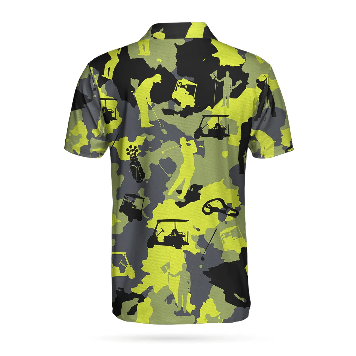 Green And Grey Camouflage Golf Polo Shirt, Military Streetwear Polo Shirt, Camo Golf Shirt For Men Coolspod