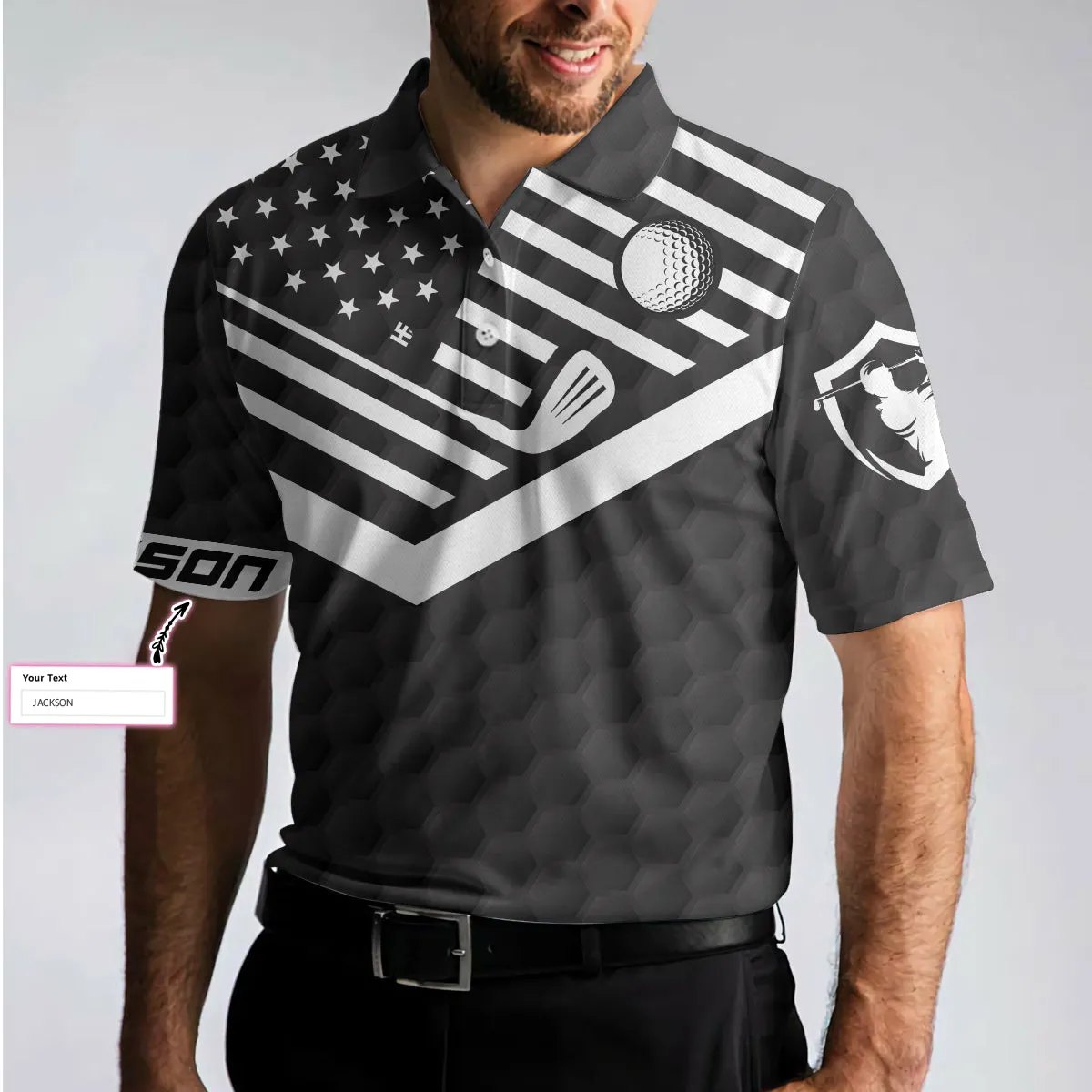 I Got A Hole In One Custom Polo Shirt, Personalized Golf American Flag Polo Shirt, Cool Golf Shirt For Men Coolspod