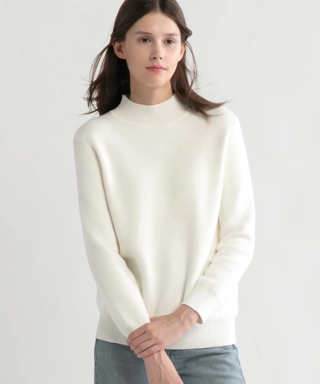 Look By M Thermal Mock Neck Sweater