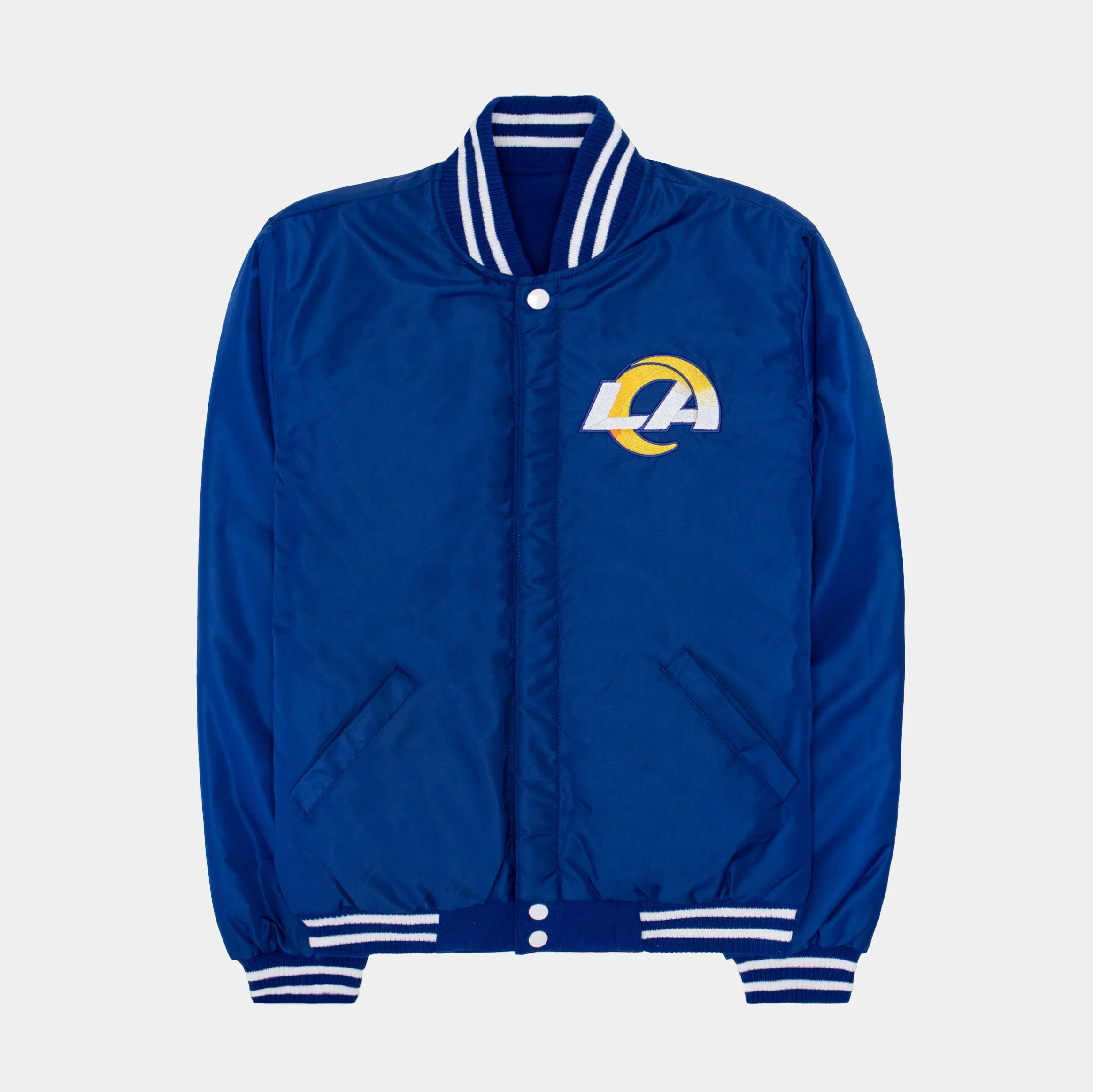 Los Angeles Rams Reversible Letterman Mens Jacket (Blue)