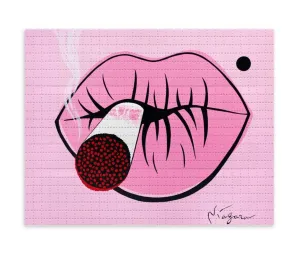 Lucky Strike Lips Blotter Paper Archival Print by Niagara