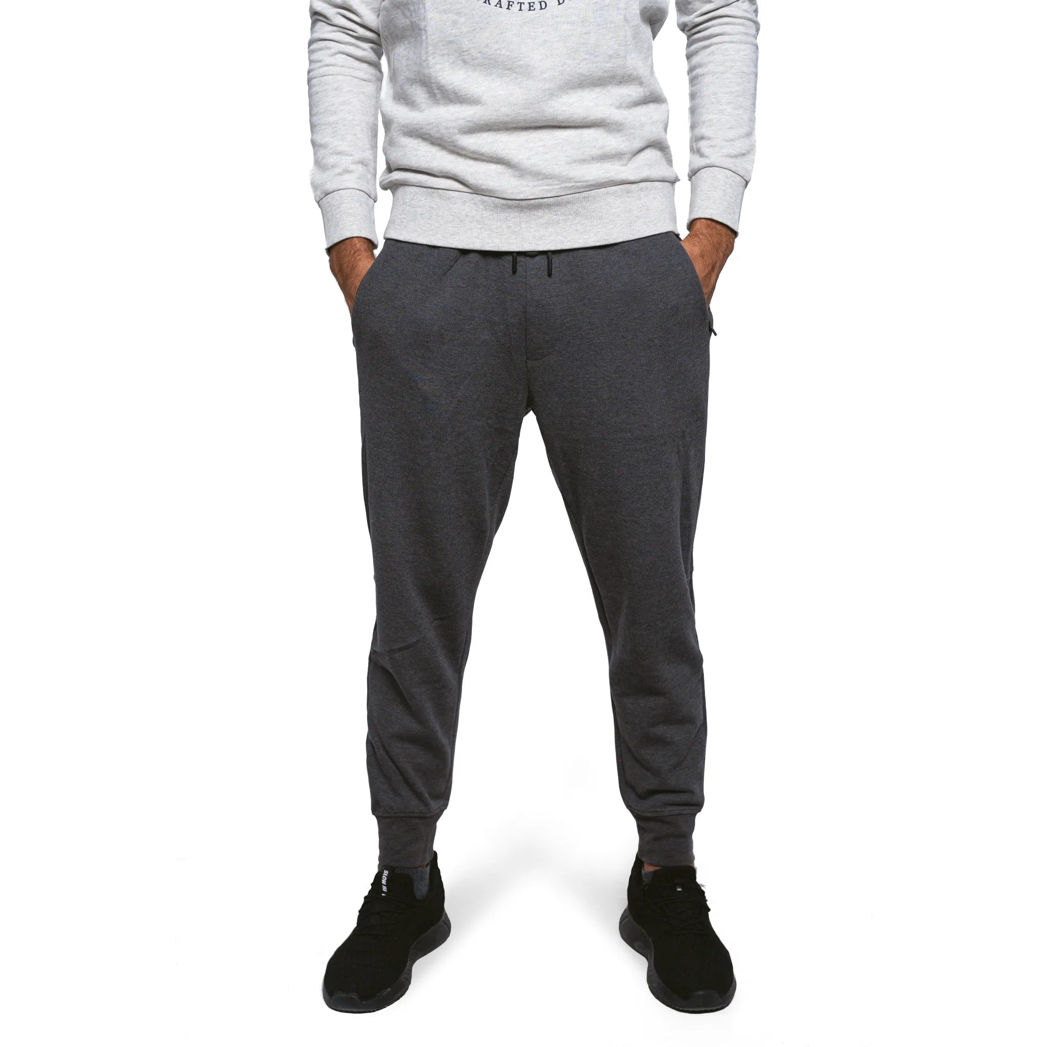 Men (Cotton) Sweatpants (slim-fit) - Grey