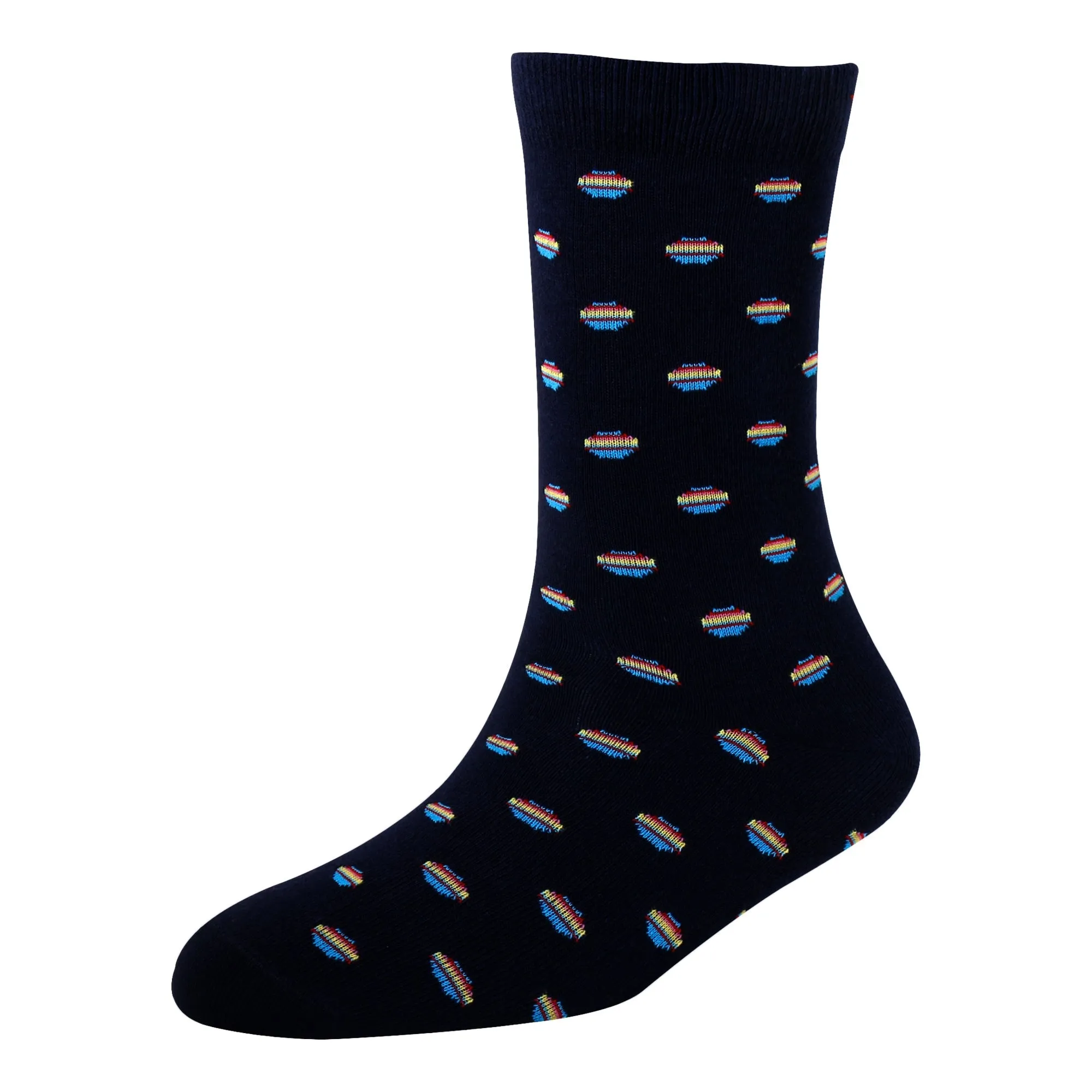 Men's YW-M1-311 Fashion Multi Colour Dot Crew Socks