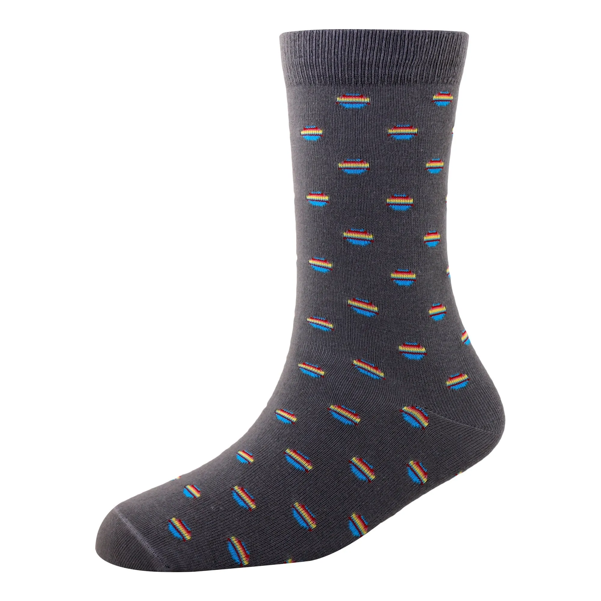 Men's YW-M1-311 Fashion Multi Colour Dot Crew Socks