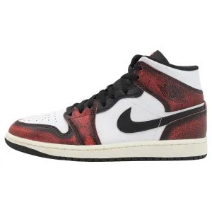 Nike Air Jordan 1 Mid Se V2 kids sneakers, white-red