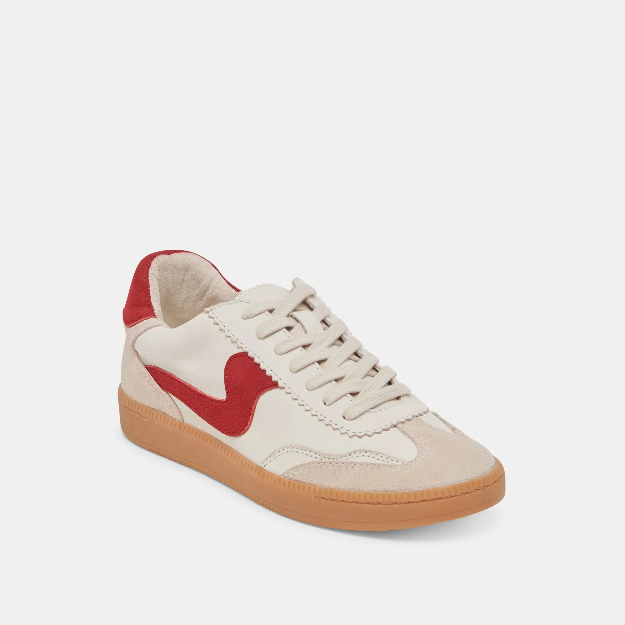 NOTICE SNEAKERS WHITE RED LEATHER