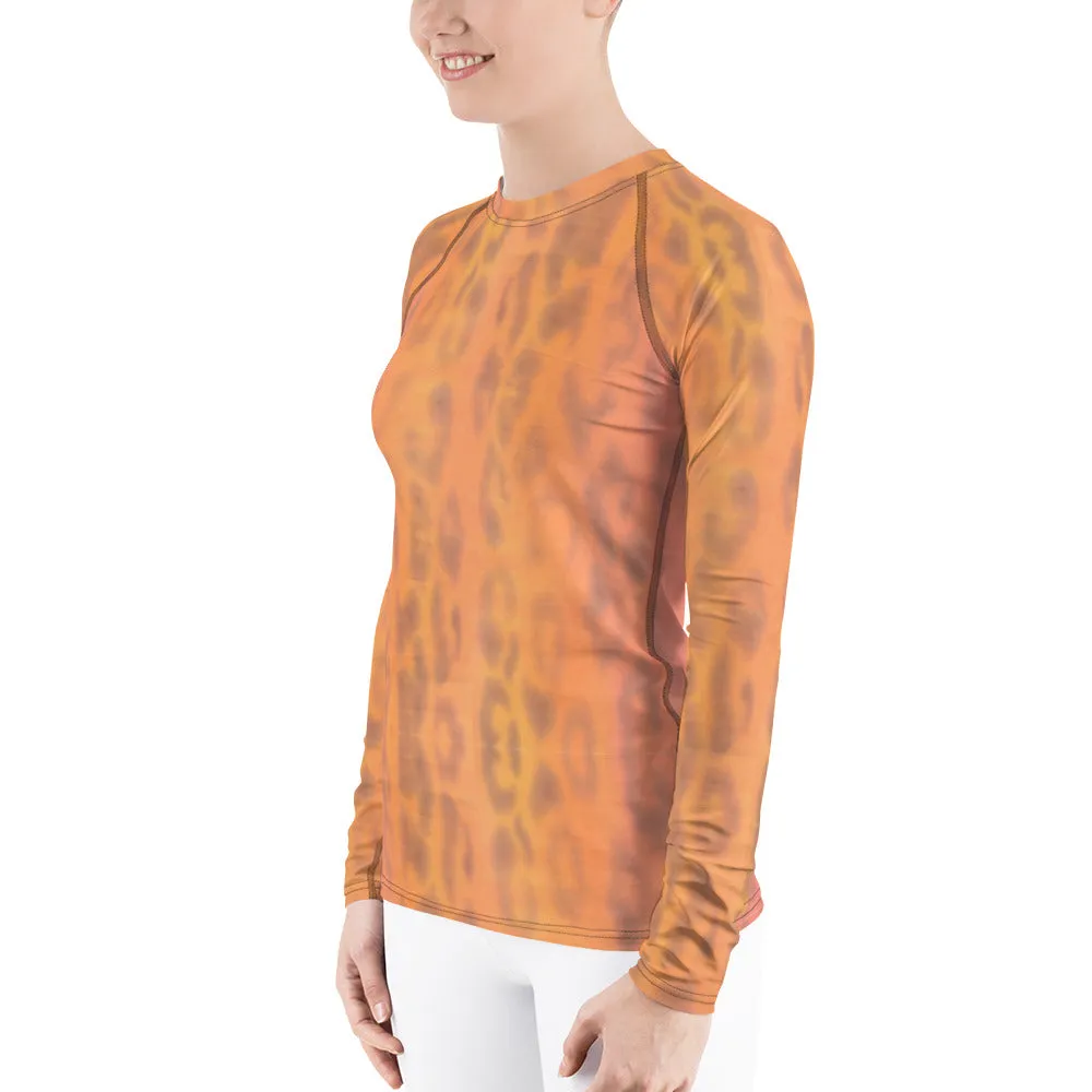 Ombre Leopard Long Sleeve Tops