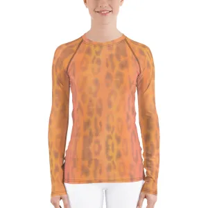 Ombre Leopard Long Sleeve Tops