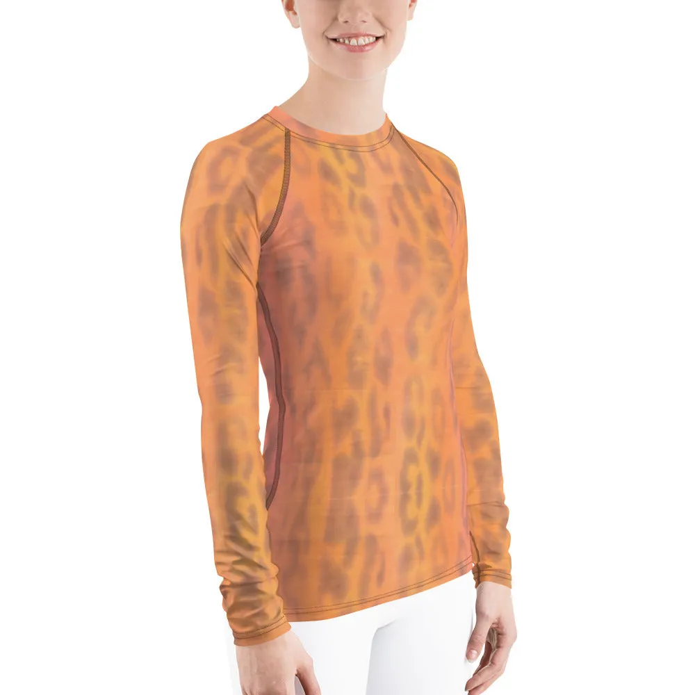 Ombre Leopard Long Sleeve Tops