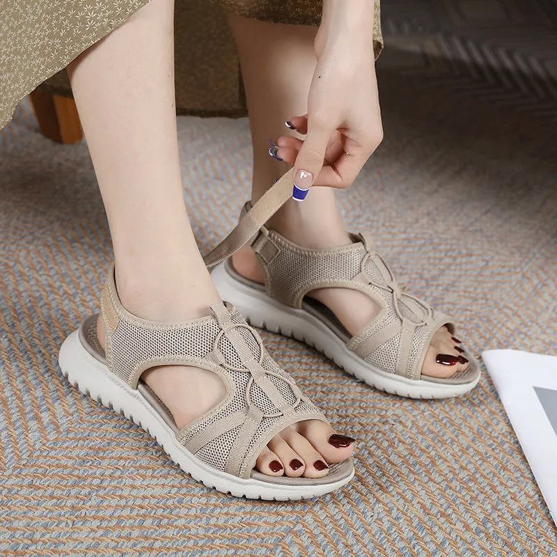 Owlkay Women Solid Color Hollow Out Casual Lady Sandals