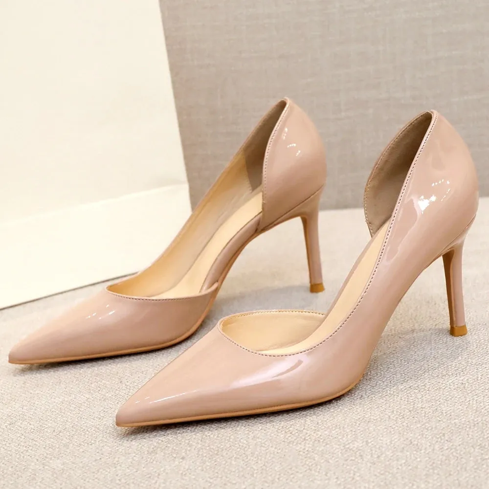 Patent Leather Stiletto High Heels Professional Office Lady Casual Work Pumps New Fashion Women Shoes For Party Wedding B010