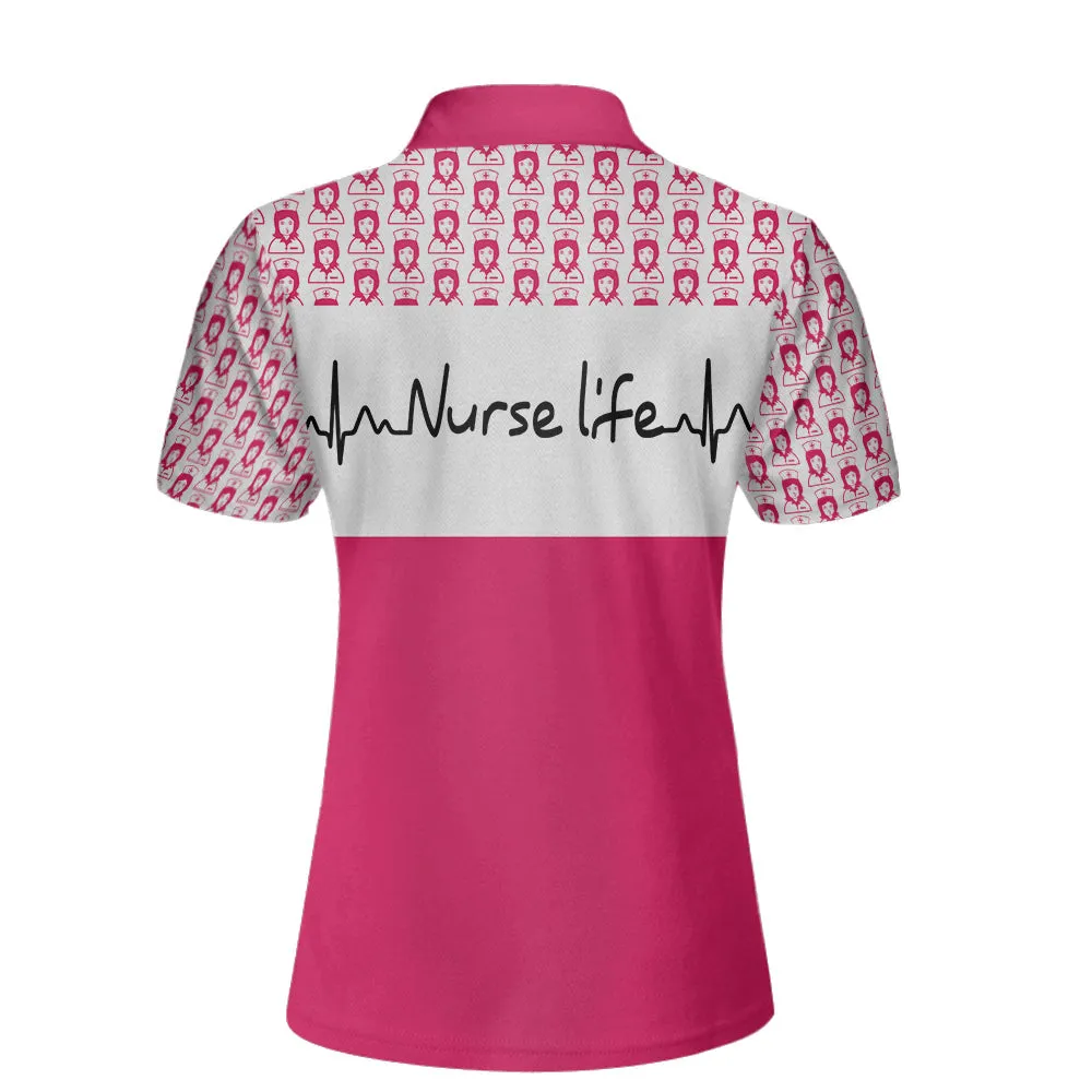 Plan For The Day Nurse Life Short Sleeve Women Polo Shirt, Pink And White Nurse Vibes Shirt For Women Coolspod