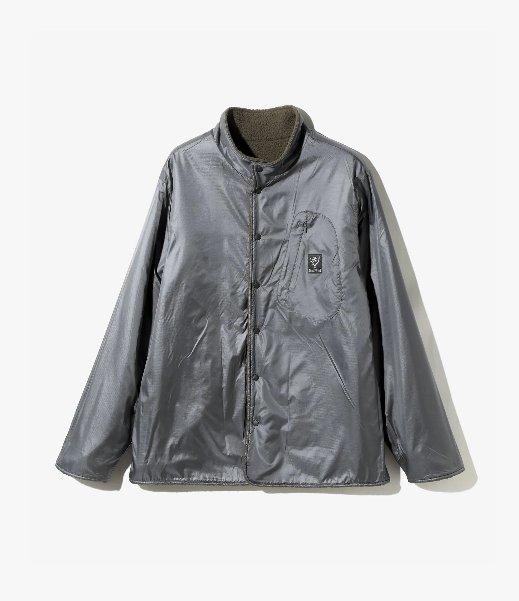 Reversible Jacket – Olive Fleece / Charcoal Ripstop