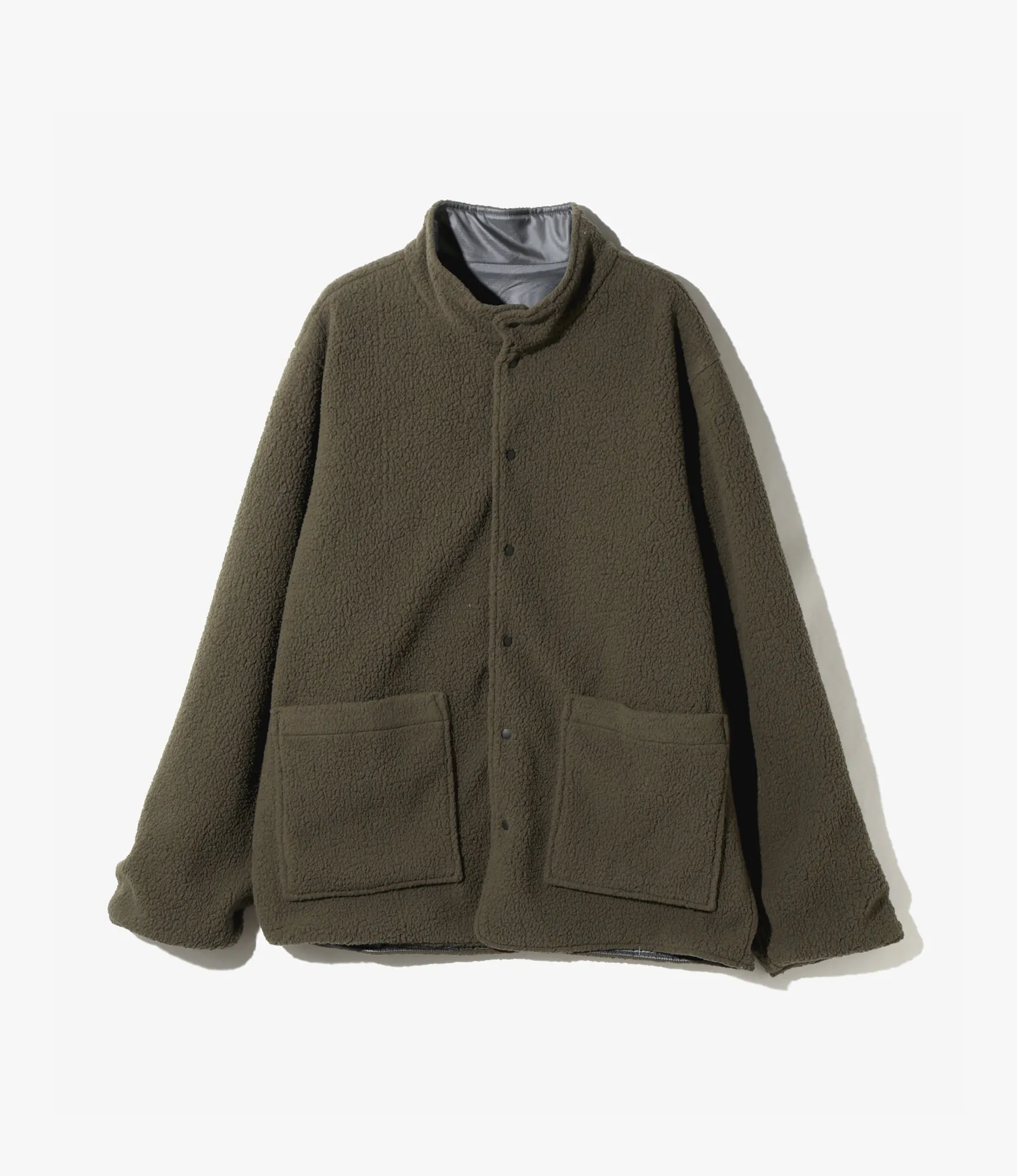 Reversible Jacket – Olive Fleece / Charcoal Ripstop