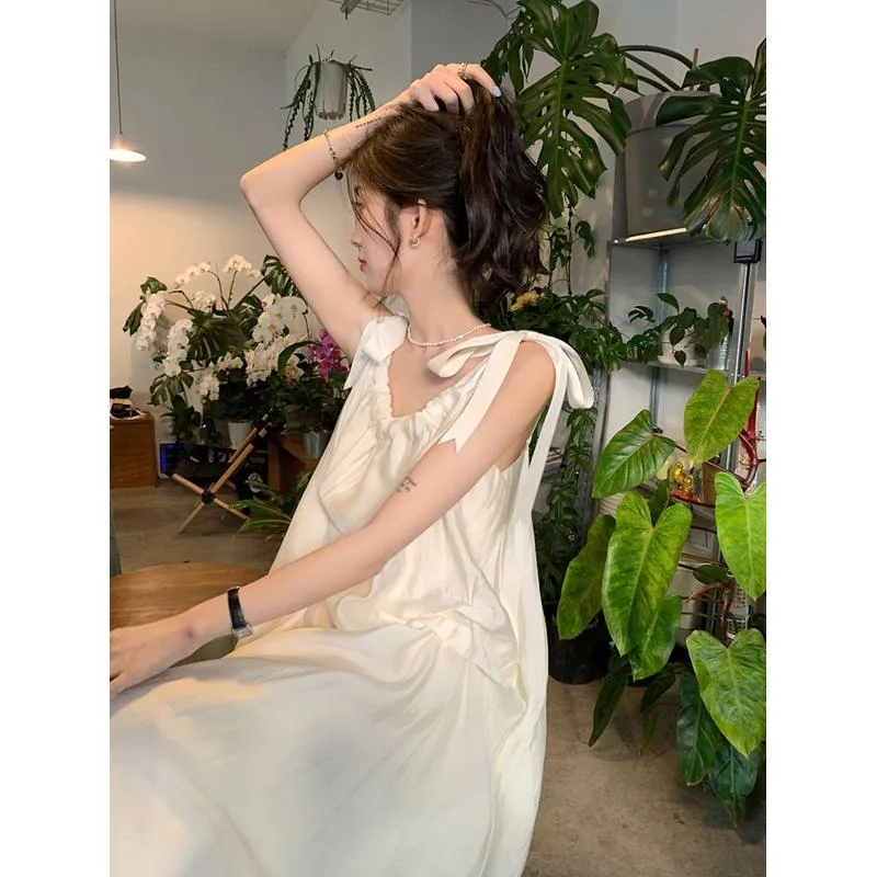 Slimming Gentle Midi Misaligned Chic White Dress