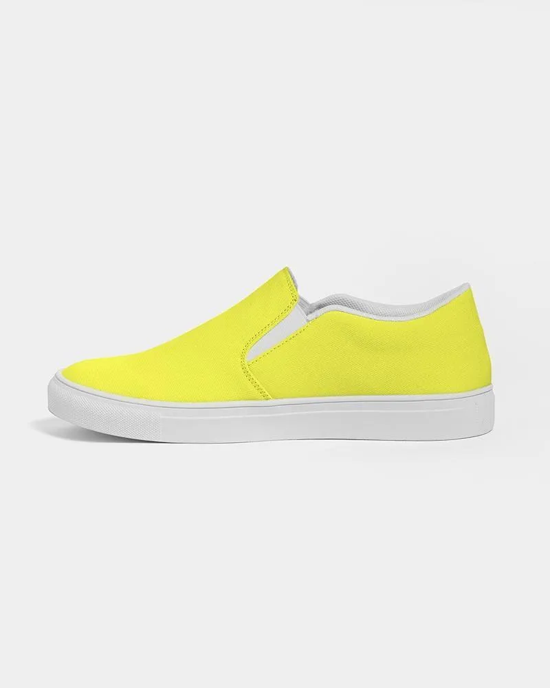 Slip-on Women's Sneakers - Yellow Canvas Sports Shoes