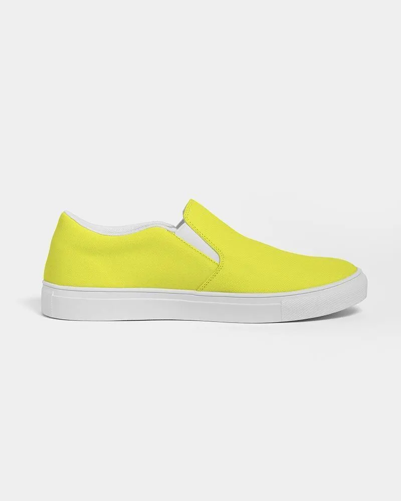 Slip-on Women's Sneakers - Yellow Canvas Sports Shoes