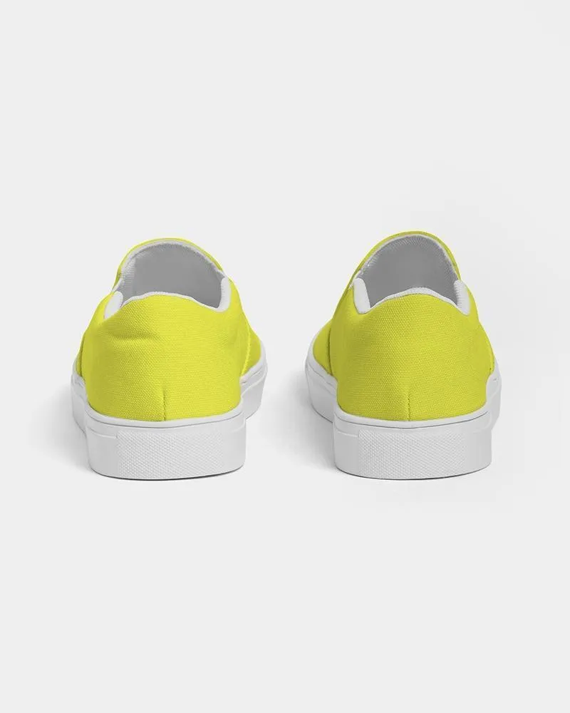 Slip-on Women's Sneakers - Yellow Canvas Sports Shoes