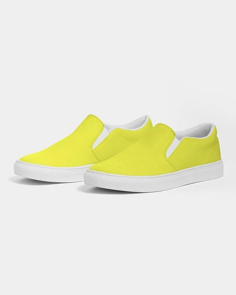 Slip-on Women's Sneakers - Yellow Canvas Sports Shoes