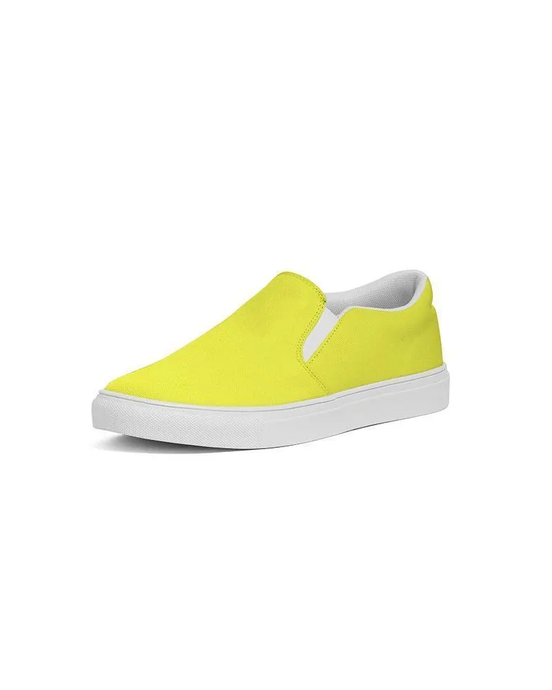 Slip-on Women's Sneakers - Yellow Canvas Sports Shoes