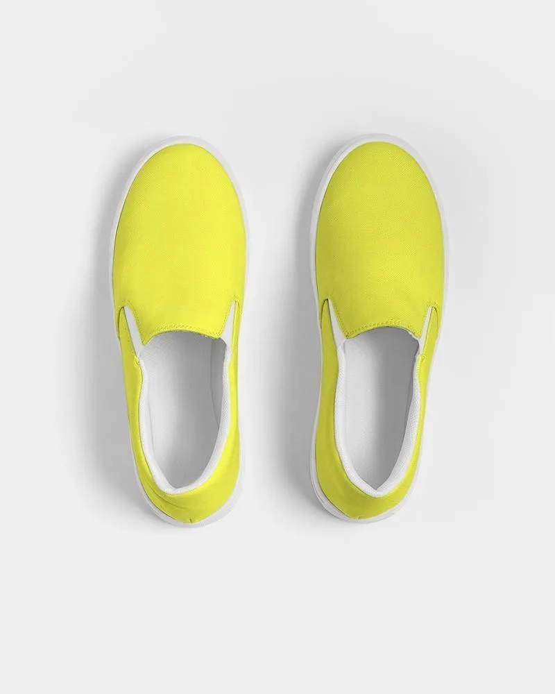 Slip-on Women's Sneakers - Yellow Canvas Sports Shoes