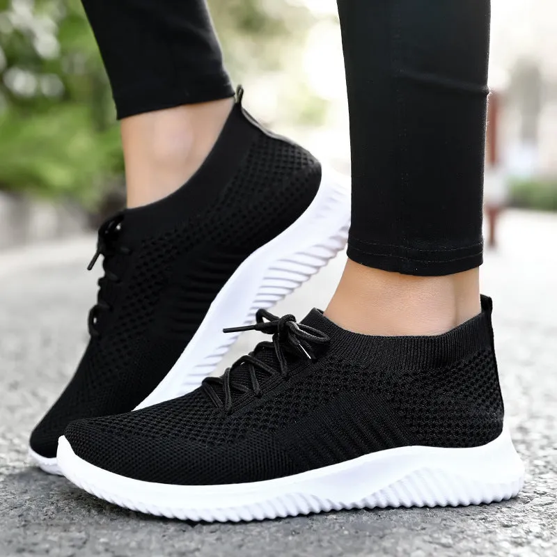 Spring Women's Breathable Fly Woven Lazy Low-Top Socks Shoes