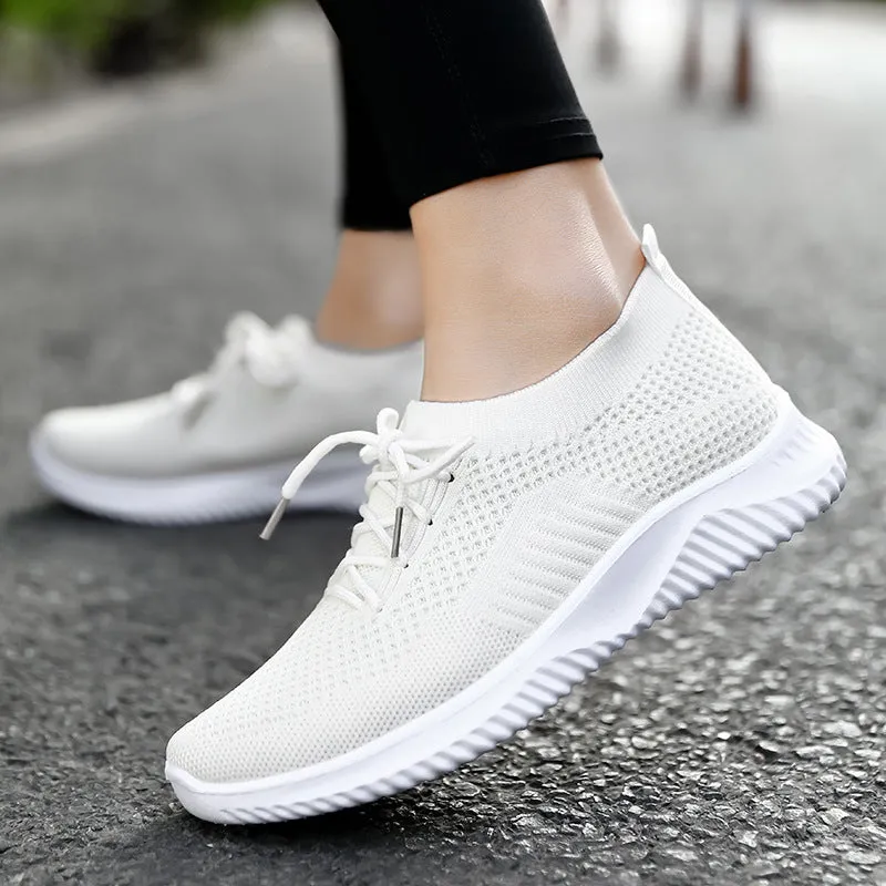 Spring Women's Breathable Fly Woven Lazy Low-Top Socks Shoes