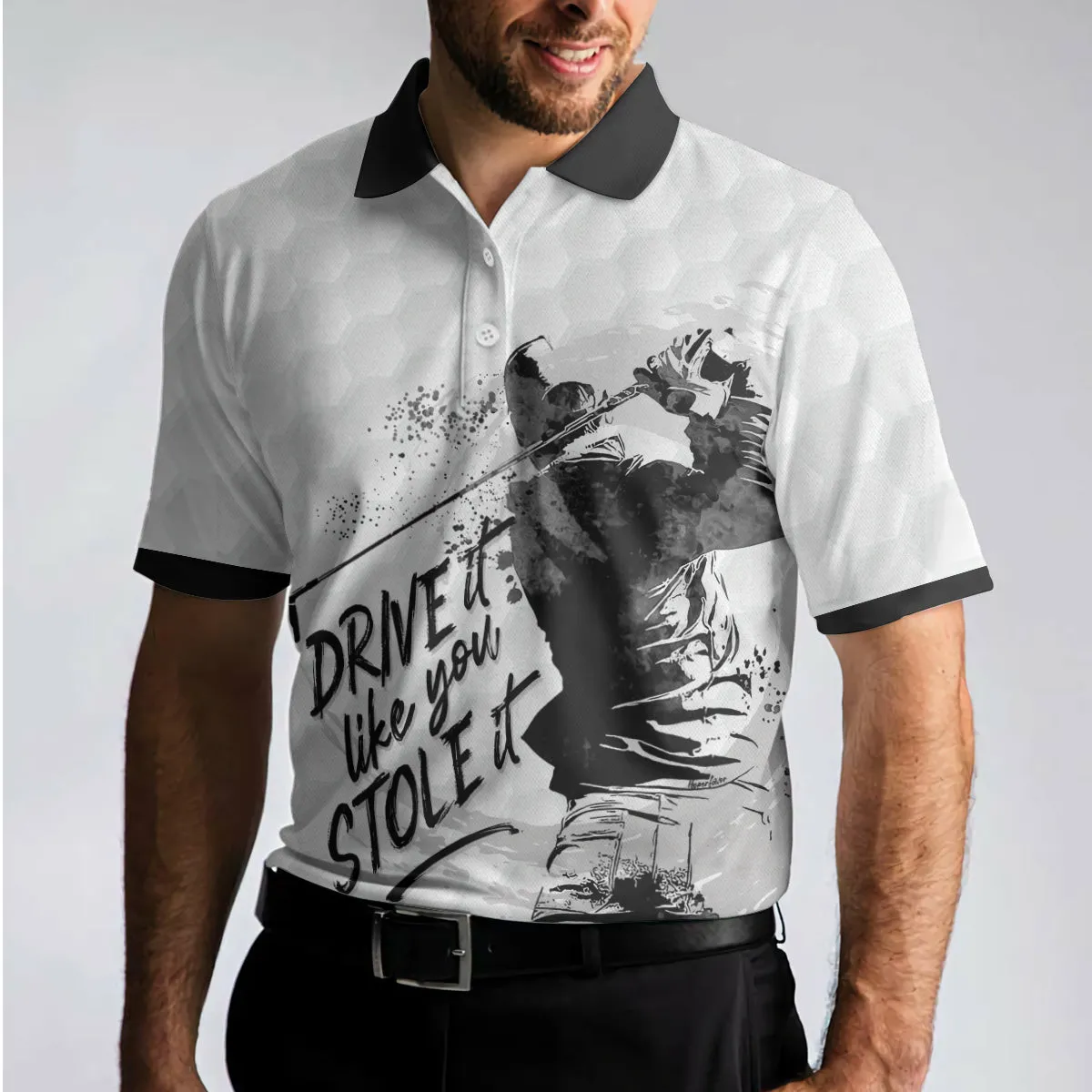 To My Golfer Dad, Drive It Like You Stole It Golf Polo Shirt, Men Polo Golf Shirt Coolspod