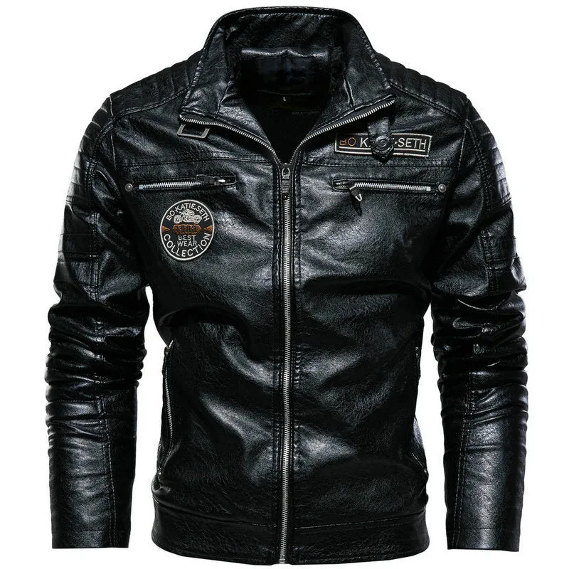 Water Proof Stand Collar Leather Jacket, Riding Jackets for Men