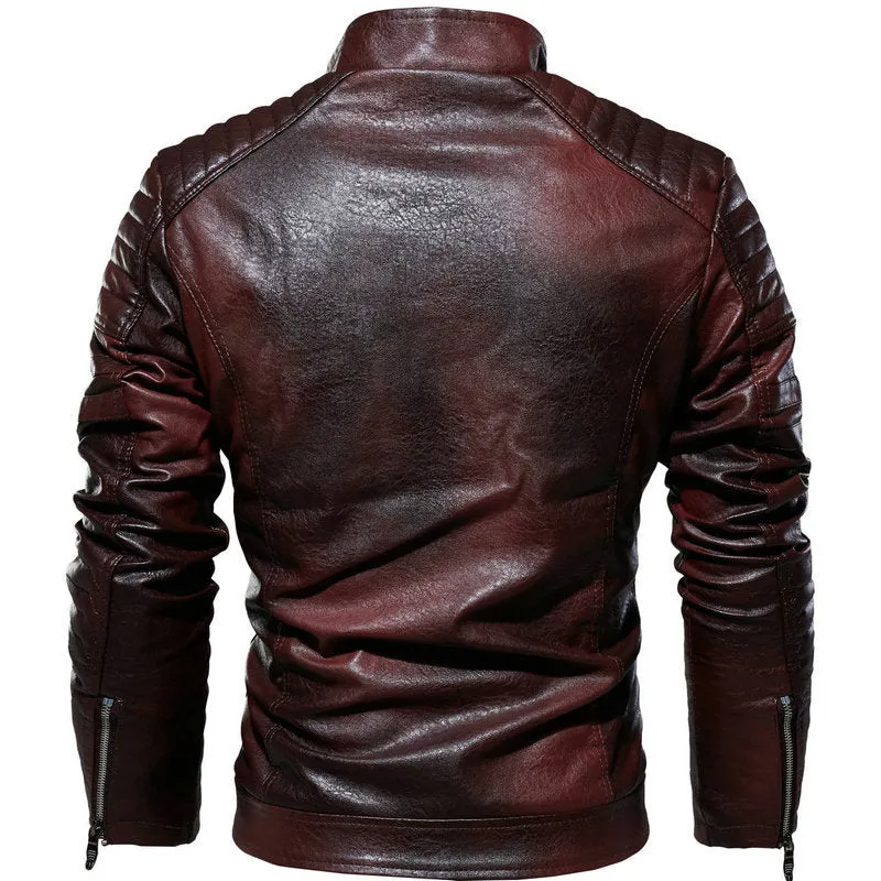 Water Proof Stand Collar Leather Jacket, Riding Jackets for Men