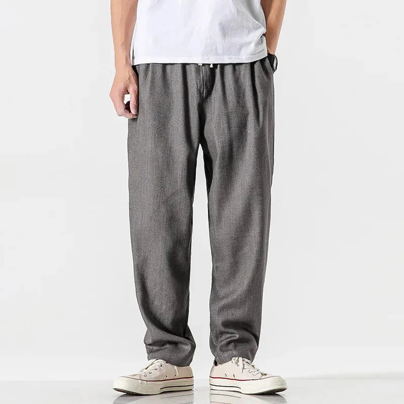 Wiaofellas  -  Chinese Style Fashion Loose Plus Size Harem Pants Spring Summer Thin Casual Jogging Pants Harajuku Trousers Men Clothing