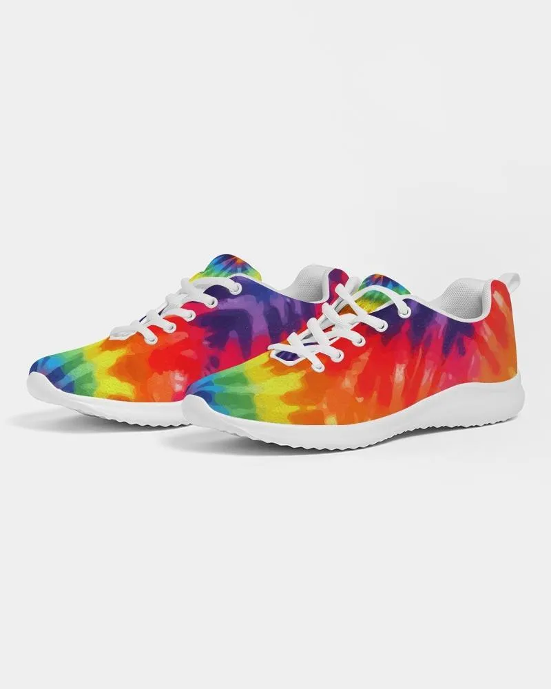 Womens Sneakers - Canvas Running Shoes, Multicolor Tie-dye Print