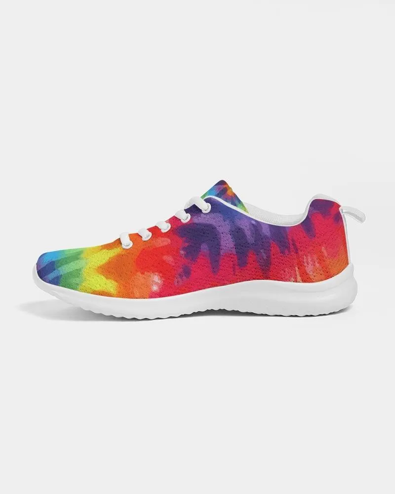 Womens Sneakers - Canvas Running Shoes, Multicolor Tie-dye Print