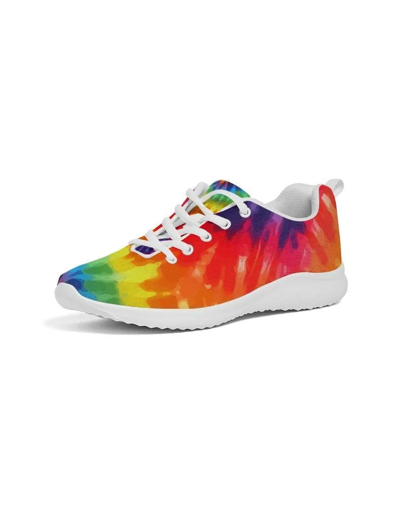 Womens Sneakers - Canvas Running Shoes, Multicolor Tie-dye Print